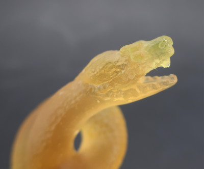 Daum Amber Glass Coiled Snake