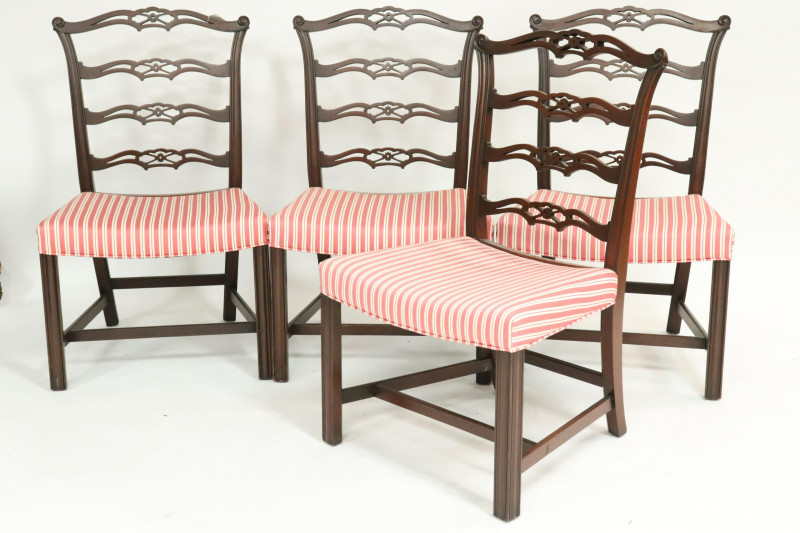 Set of 4 Chippendale Style Ribbon Back Side Chairs