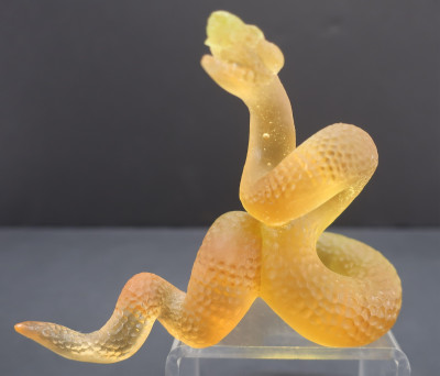 Daum Amber Glass Coiled Snake