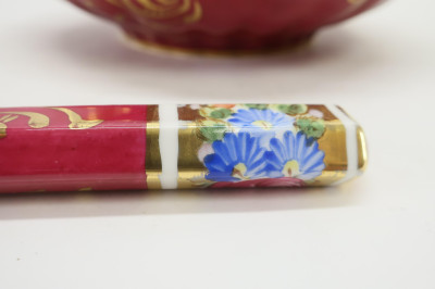Porcelain French Berry Bowl &amp; Spoon and an Urn