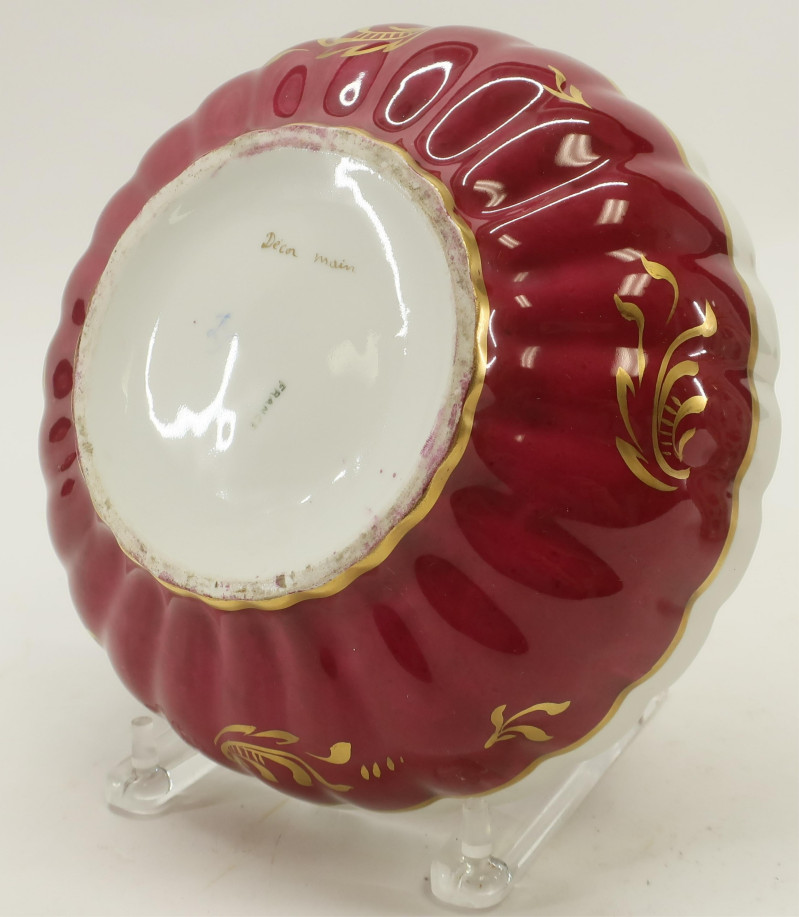 Porcelain French Berry Bowl &amp; Spoon and an Urn