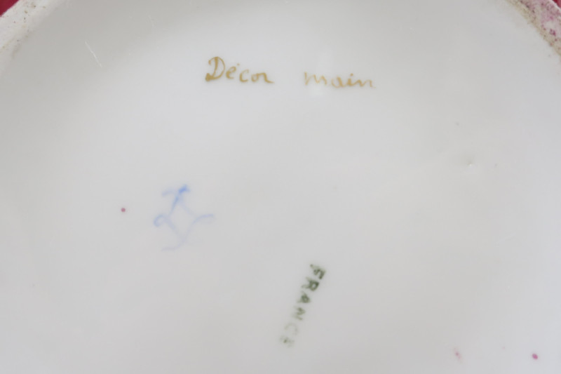 Porcelain French Berry Bowl &amp; Spoon and an Urn