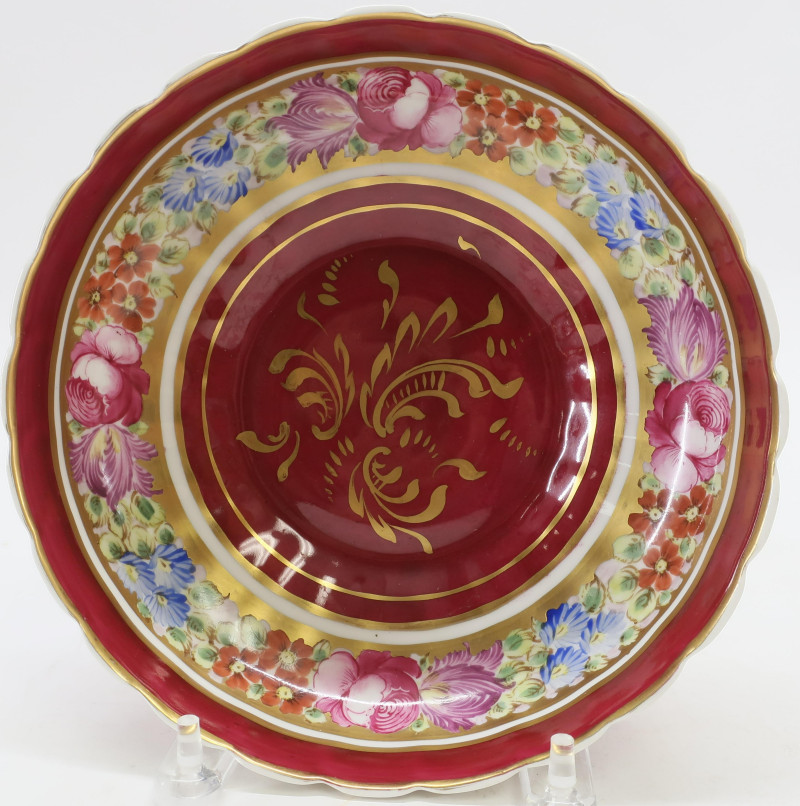 Porcelain French Berry Bowl &amp; Spoon and an Urn