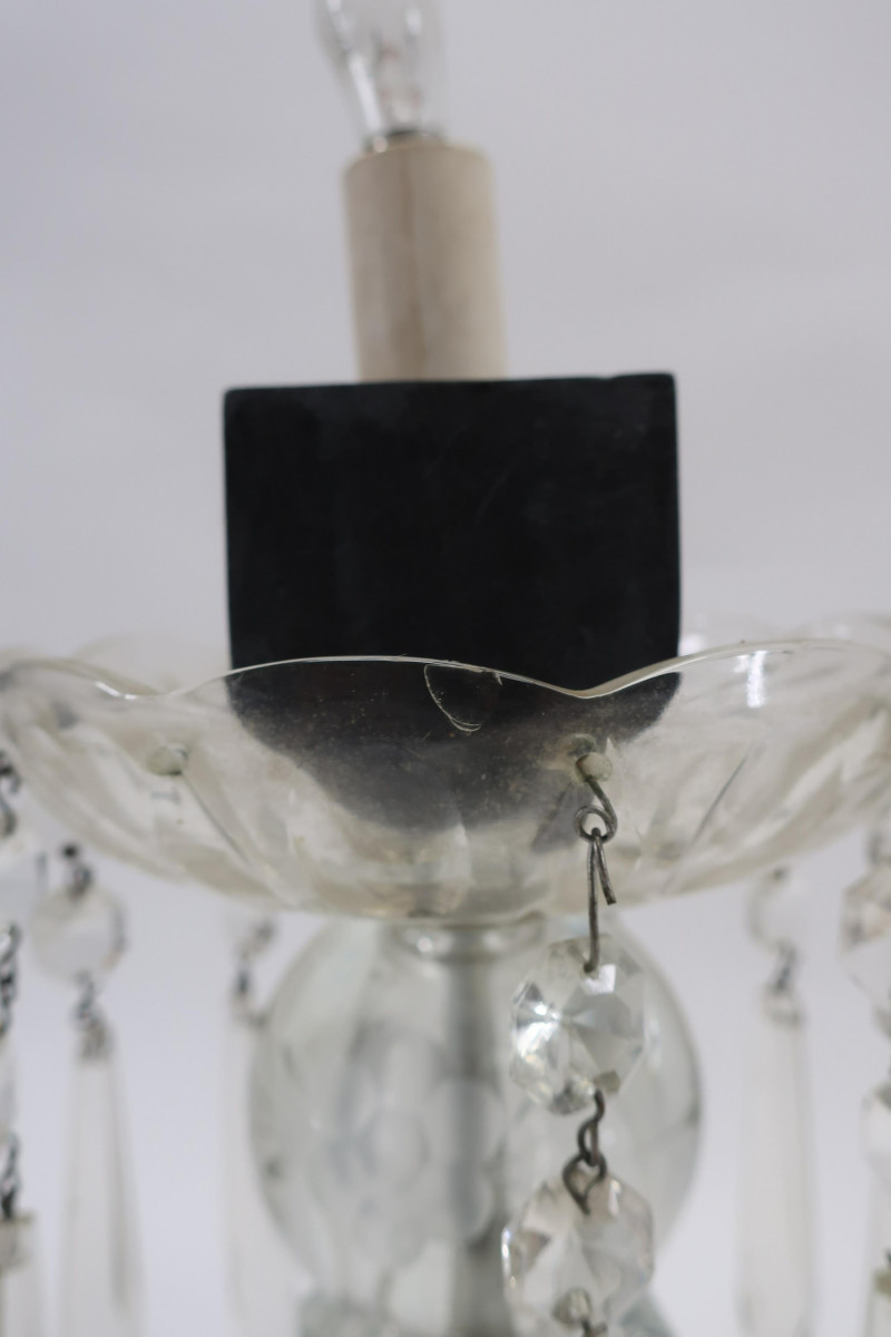 Pair Cut and Pressed Glass Prism Table Lamps