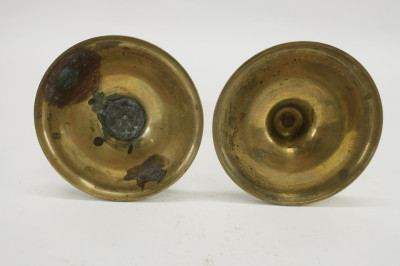 Pair of 19th C French Brass Candlesticks