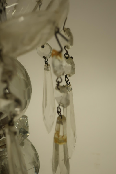 Pair Cut and Pressed Glass Prism Table Lamps