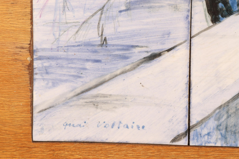 Bernard Lamotte for Knoll, tile/wood tabletop