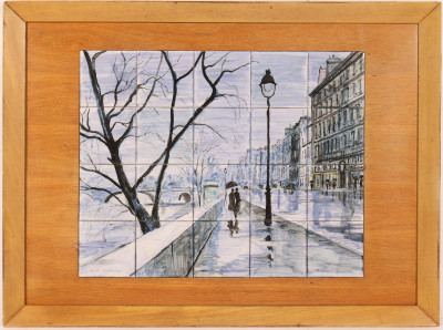 Bernard Lamotte for Knoll, tile/wood tabletop