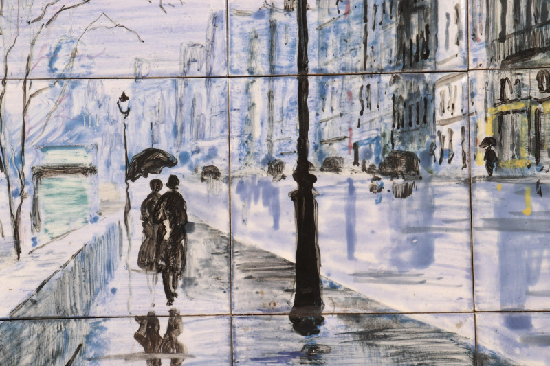 Bernard Lamotte for Knoll, tile/wood tabletop