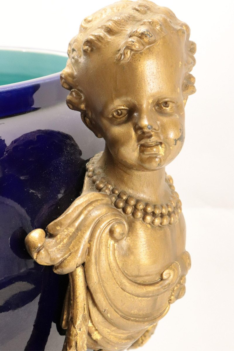 Empire Style Gilt Bronze Mounted Porcelain Urn