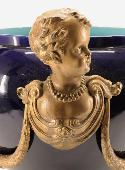 Empire Style Gilt Bronze Mounted Porcelain Urn