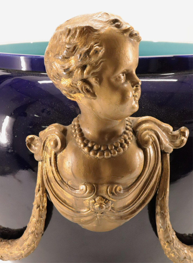 Empire Style Gilt Bronze Mounted Porcelain Urn