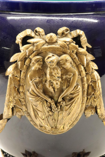 Empire Style Gilt Bronze Mounted Porcelain Urn