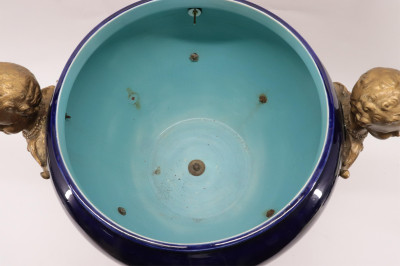 Empire Style Gilt Bronze Mounted Porcelain Urn