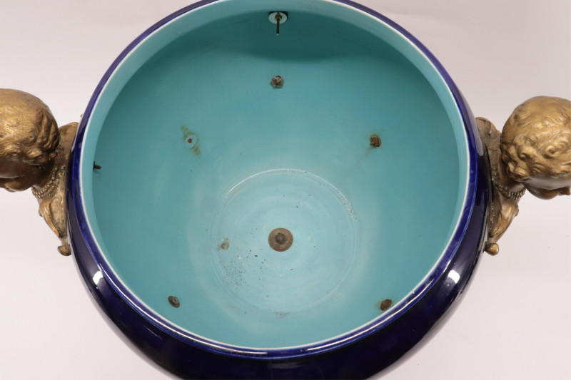 Empire Style Gilt Bronze Mounted Porcelain Urn