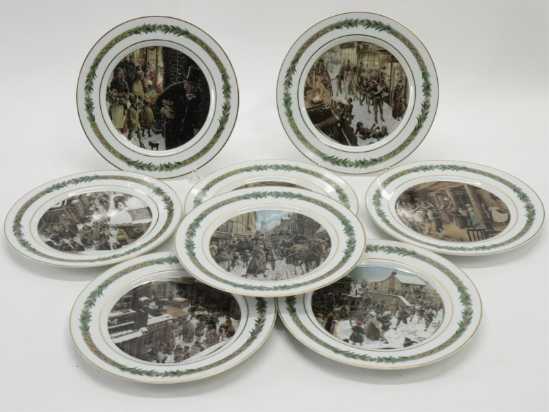 8 Porcelain Christmas Plates by Dept 56