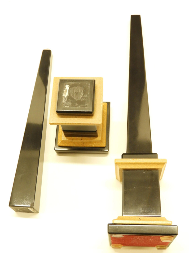 5 Contemporary Black Marble Obelisks