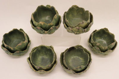 6 Contemporary Pottery Artichoke Bowls