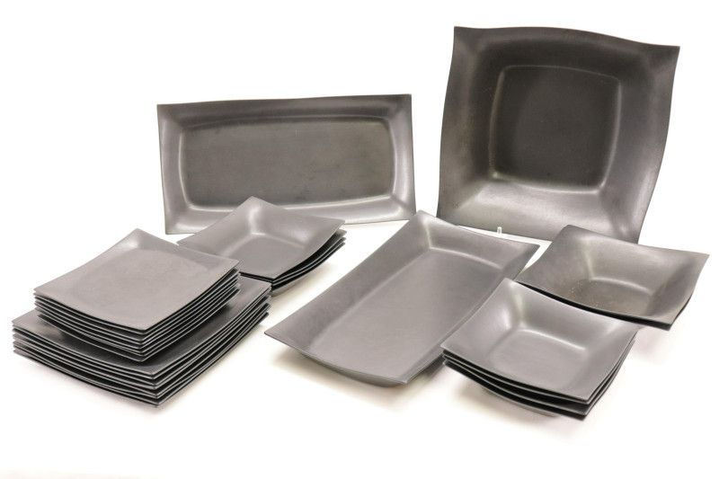 Armani Casa Matte Black Porcelain Dinner Svc for 8