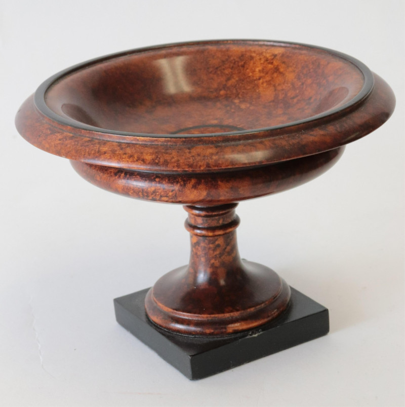 6 Burl Walnut Trays, Dishes &amp; Stand