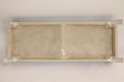 Contemporary Blue Bench with Lucite Legs