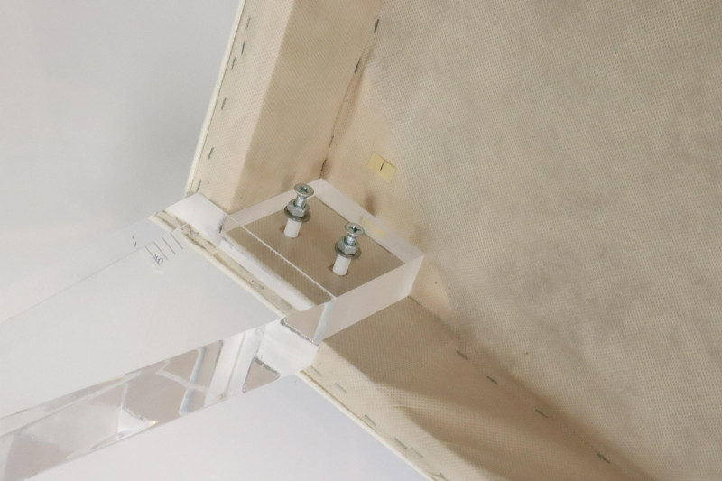 Contemporary Blue Bench with Lucite Legs