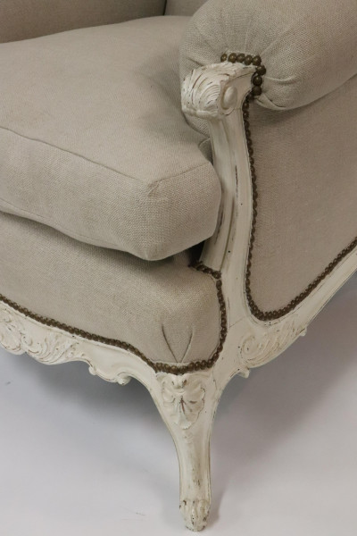 Pair Oversized Louis XV Style Bergere