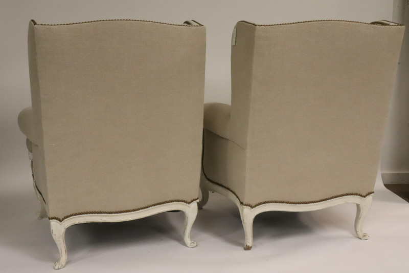 Pair Oversized Louis XV Style Bergere