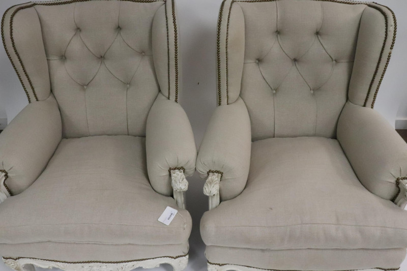 Pair Oversized Louis XV Style Bergere