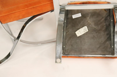 Pair Modern Chrome Side Chairs