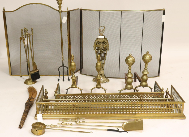Collection of Brass Hearth Equipment