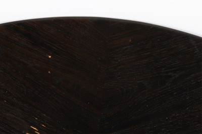Round Dark Stained Wood Table Top