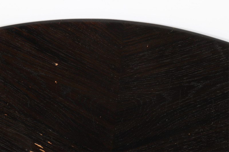 Round Dark Stained Wood Table Top