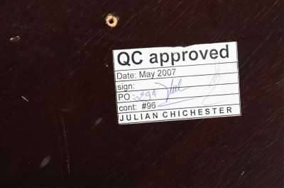 Round Dark Stained Wood Table Top