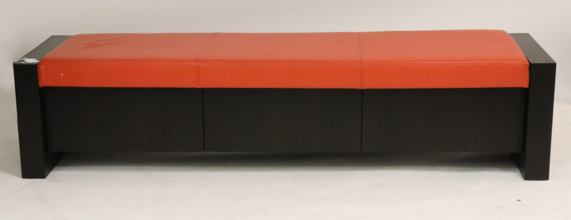 Large Contemporary Black Painted Oak Bench