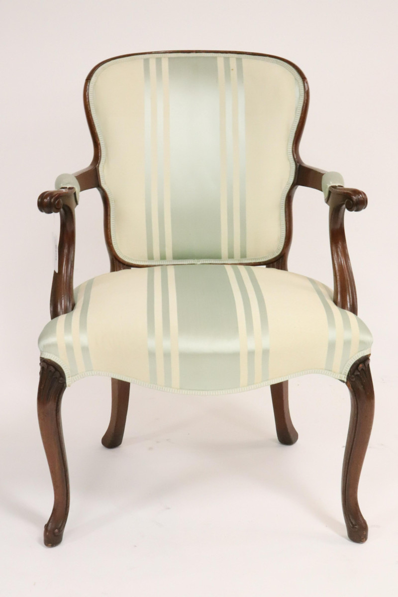 Hepplewhite Mahogany Open Arm Chair