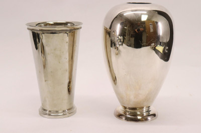 10 Silverplate &amp; Pewter Vases &amp; Other Items