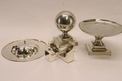 10 Silverplate &amp; Pewter Vases &amp; Other Items