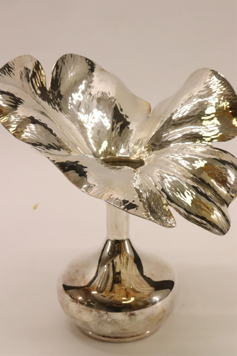 10 Silverplate &amp; Pewter Vases &amp; Other Items