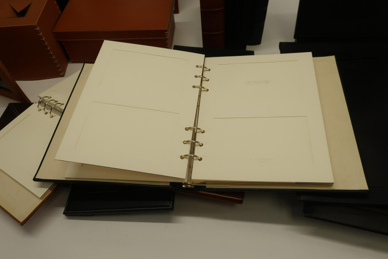 Group of Leather Goods, Frames, Desk Accessories