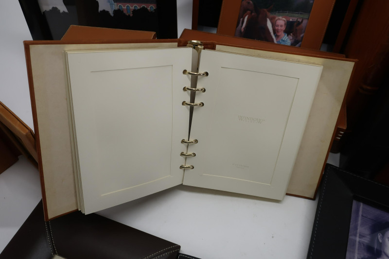 Group of Leather Goods, Frames, Desk Accessories