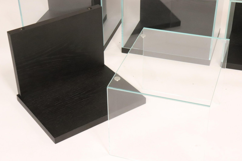 4 Glass &amp; Wood Cubes