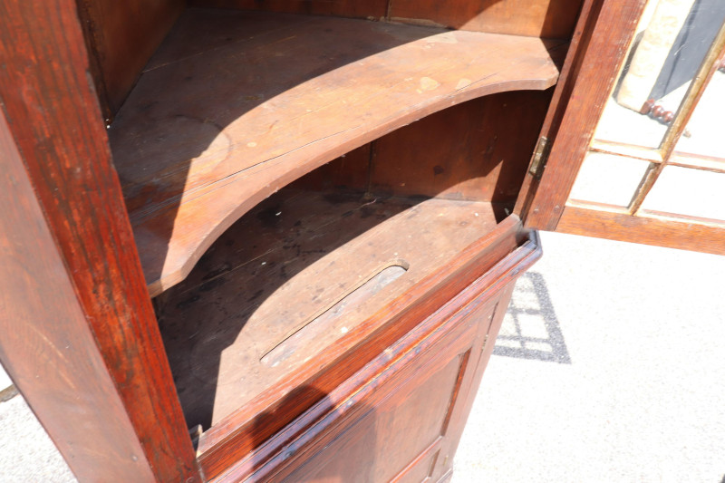 English Oak Corner Cupboard, L. 18th C.