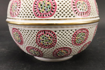 Herend Reticulated Porcelain Covered Jar