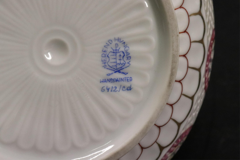 Herend Reticulated Porcelain Covered Jar