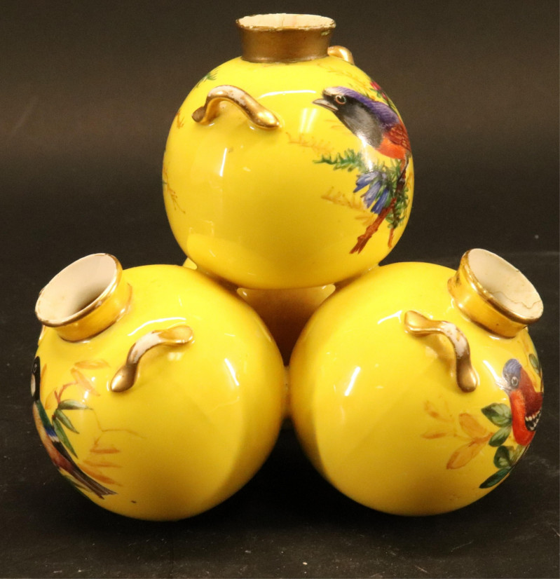 Royal Worchester 3 Flask Cluster Vase, c. 1900