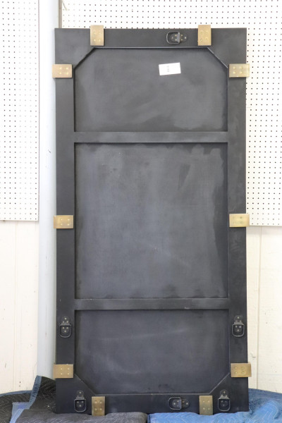 Contemporary Patinated Brass Strapped Pier Mirror