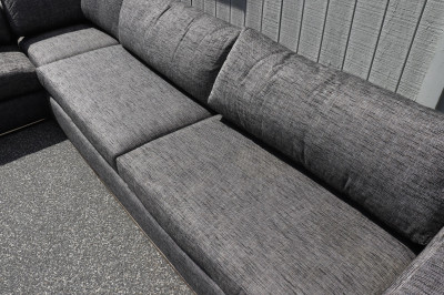 Nathan Anthony Chrome &amp; Cotton Sectional Couch