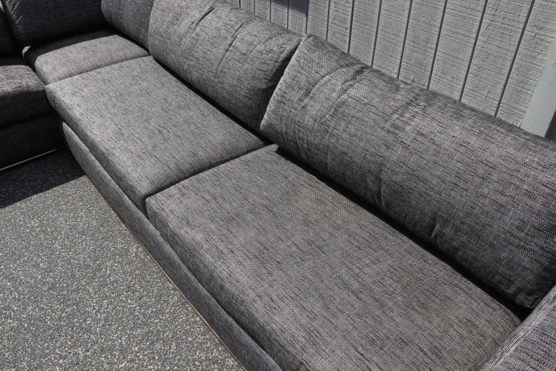 Nathan Anthony Chrome &amp; Cotton Sectional Couch