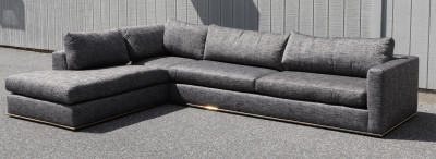 Nathan Anthony Chrome &amp; Cotton Sectional Couch